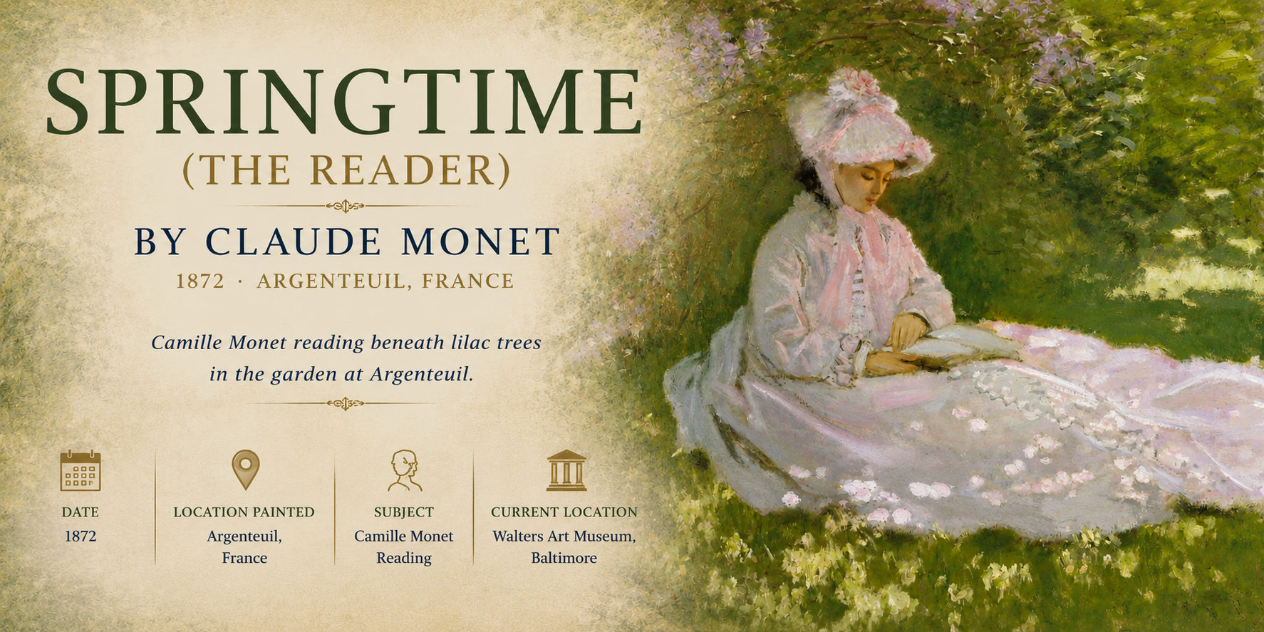 Springtime (The Reader) by Claude Monet